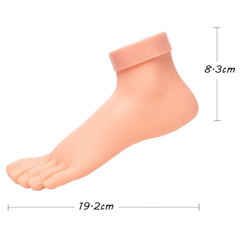 AORAEM Practice Fake Foot Flexible Movable Soft Silicone Fake Foot Tool for Nails Training Display Pink - Image 3
